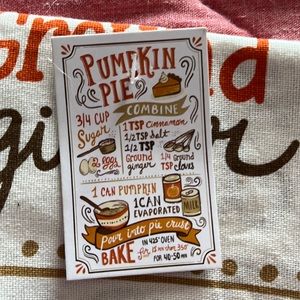 Pumpkin Pie Recipe Dish Towel